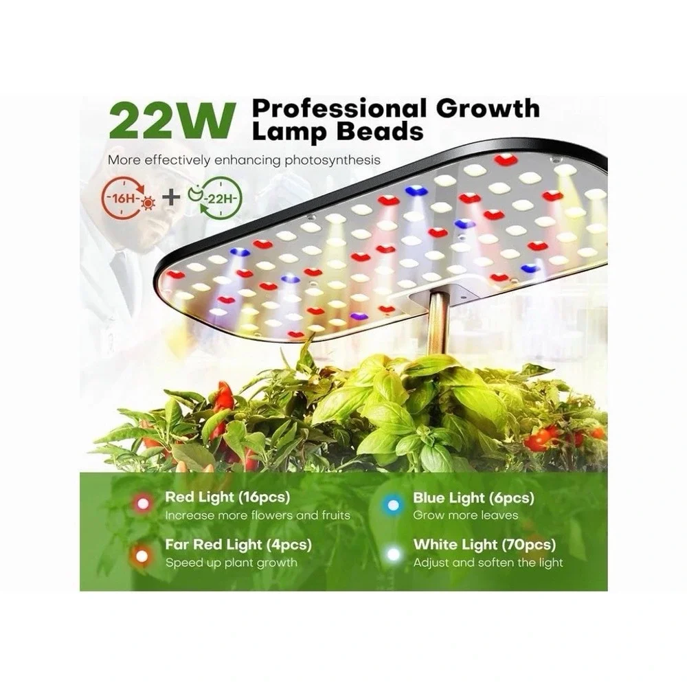 Hydroponics Growing System 12Pods, Indoor Herb Garden with LED Grow Light
